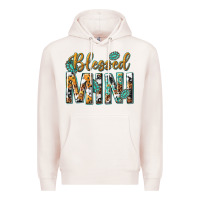 Pale Pink blessed mini with leopard and aztec Premium Hoodie - texasbilliewilder