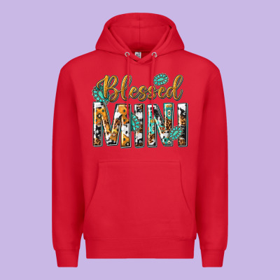Premium Hoodie blessed mini with leopard and aztec