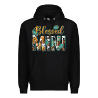 Black blessed mini with leopard and aztec Premium Hoodie - texasbilliewilder