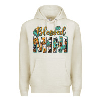 Oatmeal Heather blessed mini with leopard and aztec Premium Hoodie - texasbilliewilder