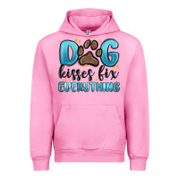Fuchsia Pink dog kisses fix everything Urban Hoodie - MaliasSmallBusiness