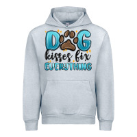Heather Grey dog kisses fix everything Urban Hoodie - MaliasSmallBusiness