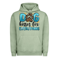 Pigment Oil Green dog kisses fix everything Urban Hoodie - MaliasSmallBusiness