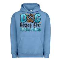 Pigment Pebble Blue dog kisses fix everything Urban Hoodie - MaliasSmallBusiness