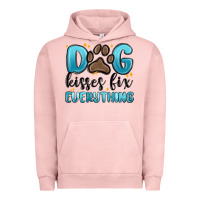 Pigment Salmon dog kisses fix everything Urban Hoodie - MaliasSmallBusiness