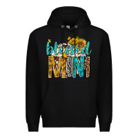 Black blessed mini with sunflowers Premium Hoodie - texasbilliewilder