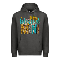 Charcoal Heather blessed mini with sunflowers Premium Hoodie - texasbilliewilder