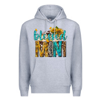 Heather Grey blessed mini with sunflowers Premium Hoodie - texasbilliewilder