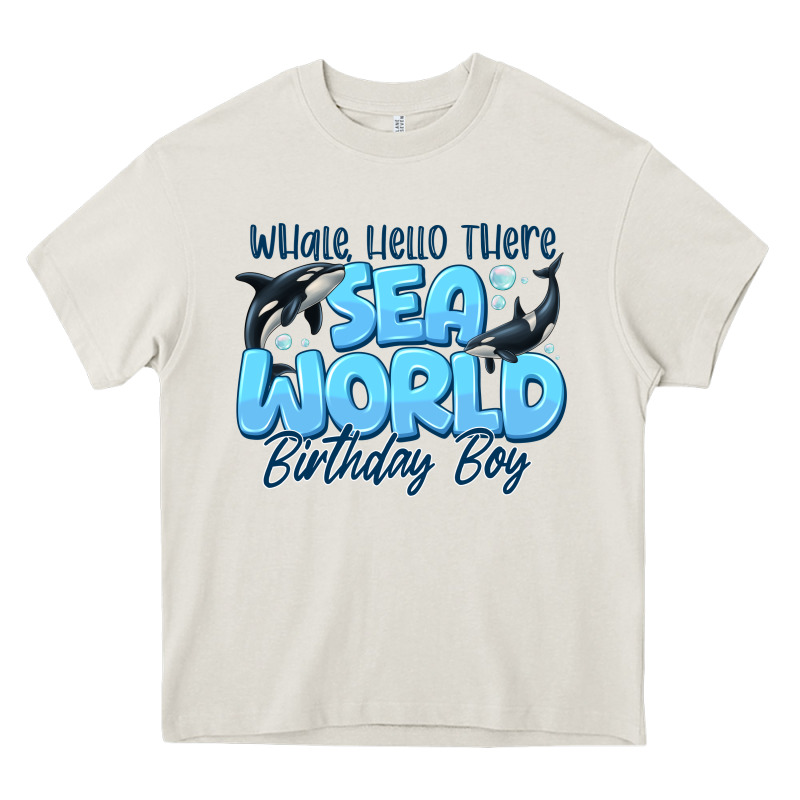 Whale Hello There Sea World Birthday Boy Heavy Core Tee by CowhideDigitalArt | Teevron