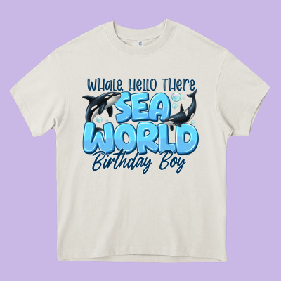Whale Hello There Sea World Birthday Boy Heavy Core Tee Designed By Cowhidedigitalart