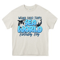 Cream Whale Hello There Sea World Birthday Boy Heavy Core Tee - CowhideDigitalArt