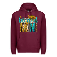 Burgundy blessed mini with sunflowers Premium Hoodie - texasbilliewilder
