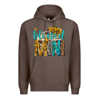 Coffee blessed mini with sunflowers Premium Hoodie - texasbilliewilder