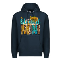 Navy blessed mini with sunflowers Premium Hoodie - texasbilliewilder