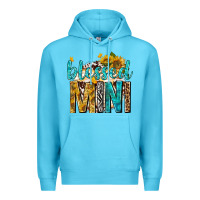 Ocean Blue blessed mini with sunflowers Premium Hoodie - texasbilliewilder