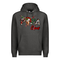Charcoal Heather Papa Claus With Long Horn Western Christmas Premium Hoodie - RanaPortraitStore