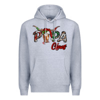Heather Grey Papa Claus With Long Horn Western Christmas Premium Hoodie - RanaPortraitStore
