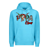 Ocean Blue Papa Claus With Long Horn Western Christmas Premium Hoodie - RanaPortraitStore