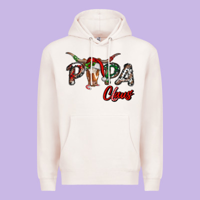 Premium Hoodie Papa Claus With Long Horn Western Christmas