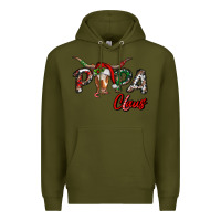 Army Green Papa Claus With Long Horn Western Christmas Premium Hoodie - RanaPortraitStore