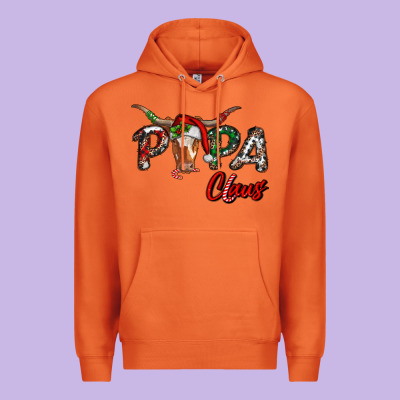 Premium Hoodie Papa Claus With Long Horn Western Christmas