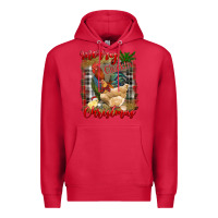 Cardinal Merry Cluckin' Christmas Premium Hoodie - RanaPortraitStore