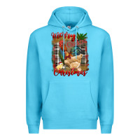 Ocean Blue Merry Cluckin' Christmas Premium Hoodie - RanaPortraitStore