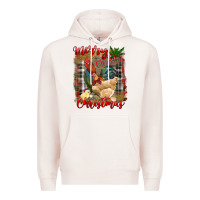 Pale Pink Merry Cluckin' Christmas Premium Hoodie - RanaPortraitStore
