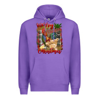 Purple Merry Cluckin' Christmas Premium Hoodie - RanaPortraitStore