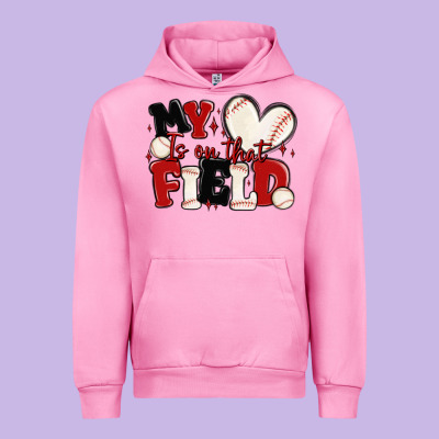 Urban Hoodie my heart is on that field baseball