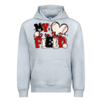 Heather Grey my heart is on that field baseball Urban Hoodie - MaliasSmallBusiness