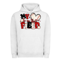 Pigment Lunar Rock my heart is on that field baseball Urban Hoodie - MaliasSmallBusiness