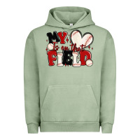 Pigment Oil Green my heart is on that field baseball Urban Hoodie - MaliasSmallBusiness