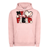 Pigment Salmon my heart is on that field baseball Urban Hoodie - MaliasSmallBusiness