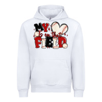 White my heart is on that field baseball Urban Hoodie - MaliasSmallBusiness