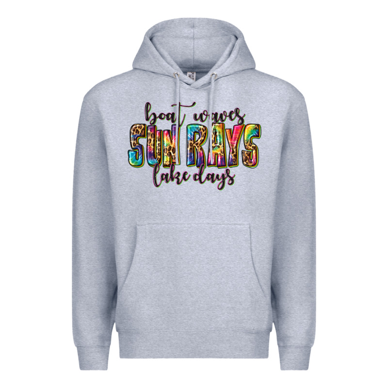 Boat Waves Sun Rays Lake Days Premium Hoodie by texasbilliewilder | Teevron