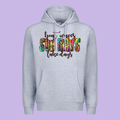 Premium Hoodie boat waves sun rays lake days