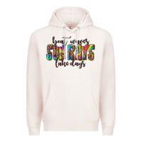 Pale Pink boat waves sun rays lake days Premium Hoodie - texasbilliewilder