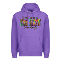 Purple boat waves sun rays lake days Premium Hoodie - texasbilliewilder