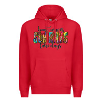 Red boat waves sun rays lake days Premium Hoodie - texasbilliewilder