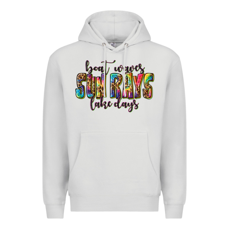 Boat Waves Sun Rays Lake Days Premium Hoodie by texasbilliewilder | Teevron