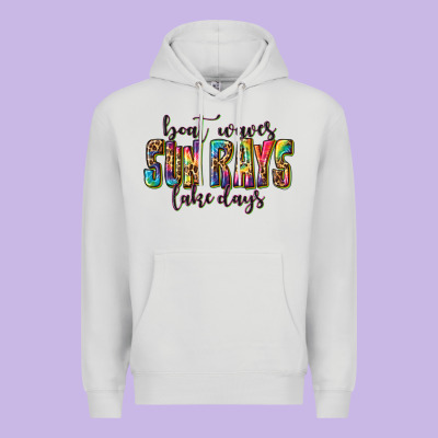 Premium Hoodie boat waves sun rays lake days