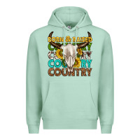 Seafoam born and raised country western Premium Hoodie - texasbilliewilder