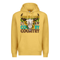 Antique Gold born and raised country western Premium Hoodie - texasbilliewilder