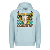 Blue Mist born and raised country western Premium Hoodie - texasbilliewilder