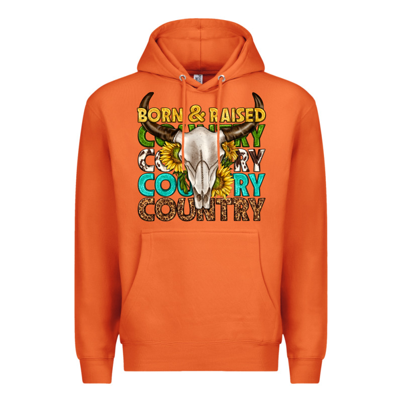 Born And Raised Country Western Premium Hoodie by texasbilliewilder | Teevron