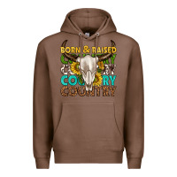 Chestnut born and raised country western Premium Hoodie - texasbilliewilder