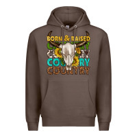 Coffee born and raised country western Premium Hoodie - texasbilliewilder