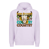 Lilac born and raised country western Premium Hoodie - texasbilliewilder