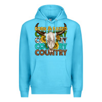 Ocean Blue born and raised country western Premium Hoodie - texasbilliewilder